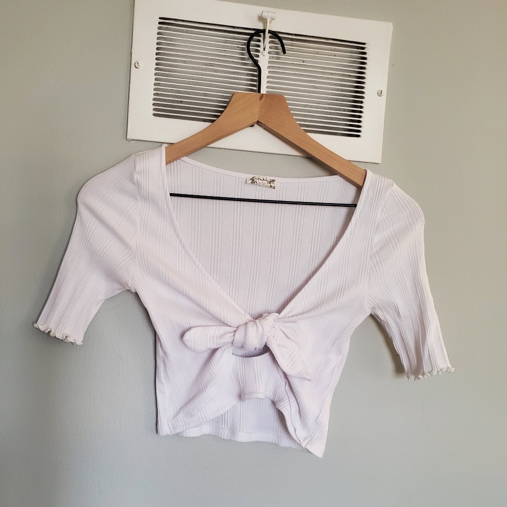 Free People White Crop Top